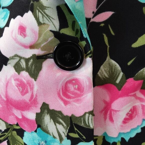 BFA Classics black floral unlined Blazer - Picture 5 of 11